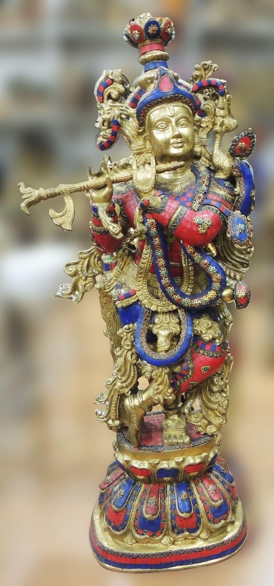 Brass Krishna — 36"