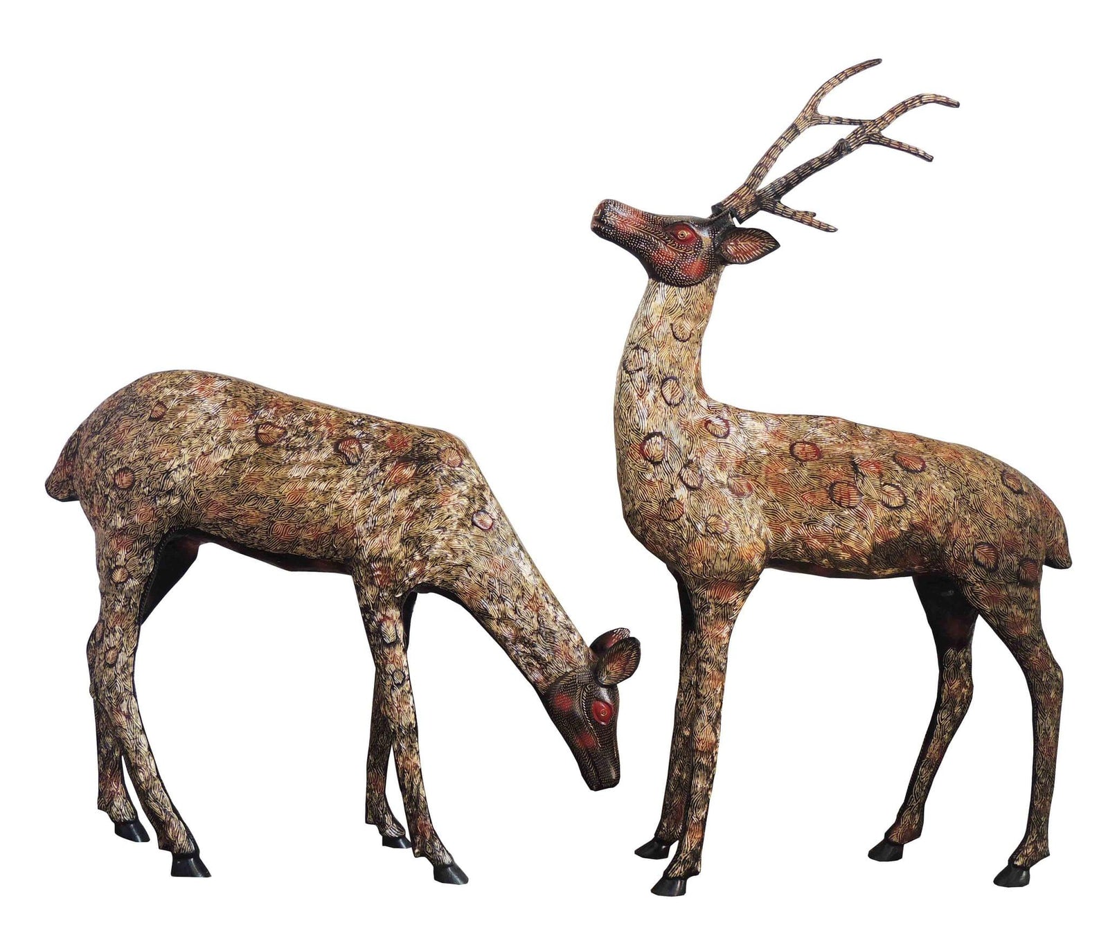 Brass Deer Pair — 44.2"
