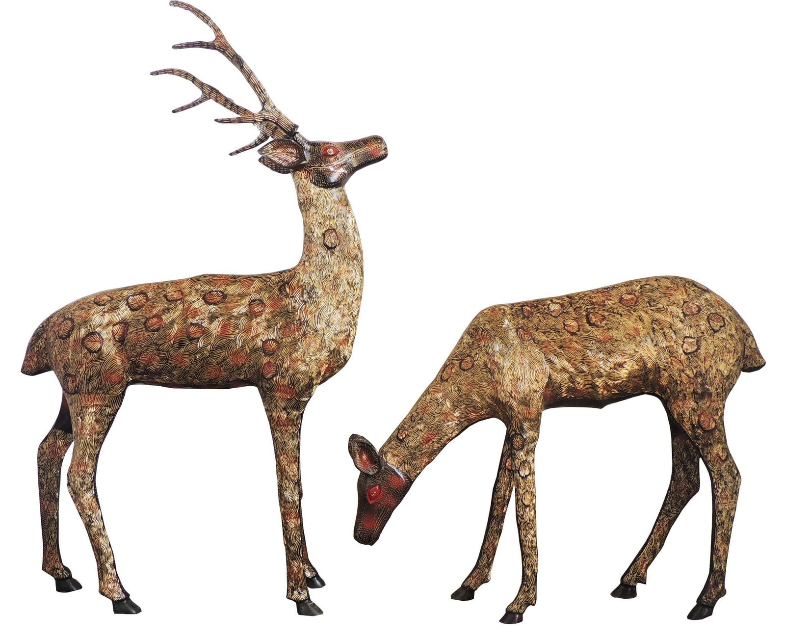 Brass Deer Pair — 44.2"
