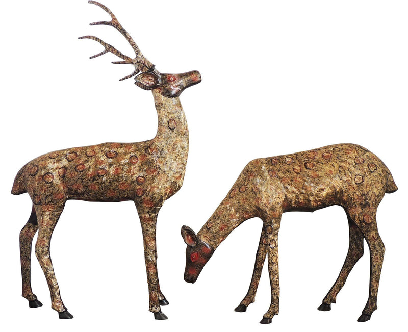 Brass Deer Pair — 44.2"