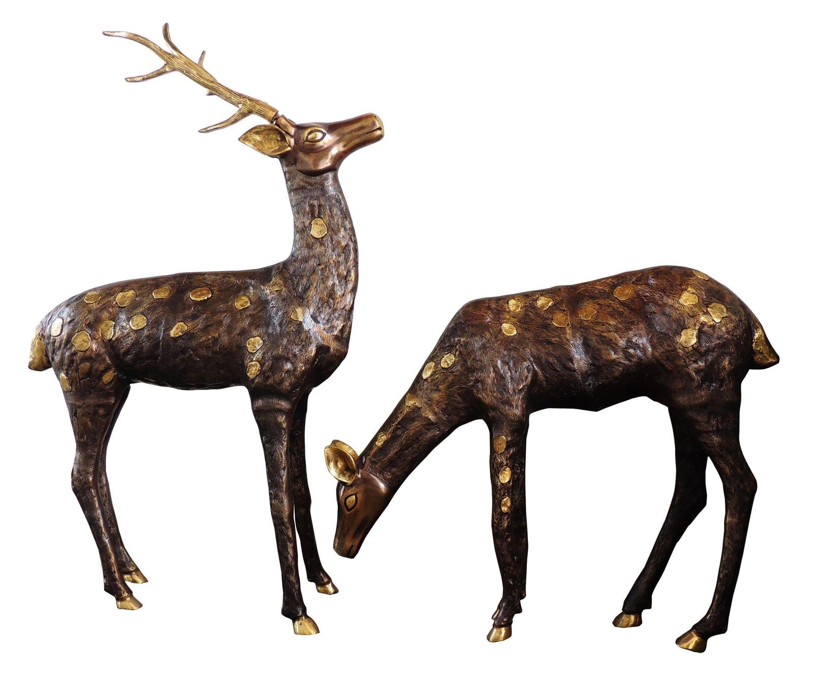 Brass Big Deer Pair — 42.5"