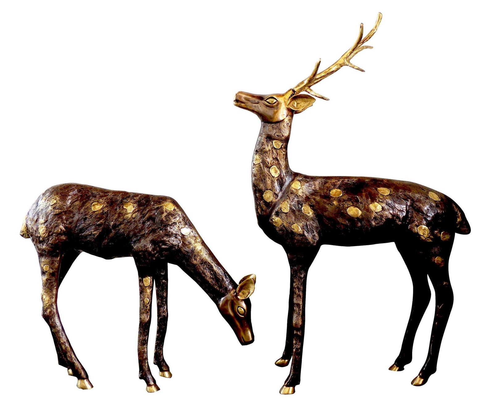 Brass Big Deer Pair — 42.5"