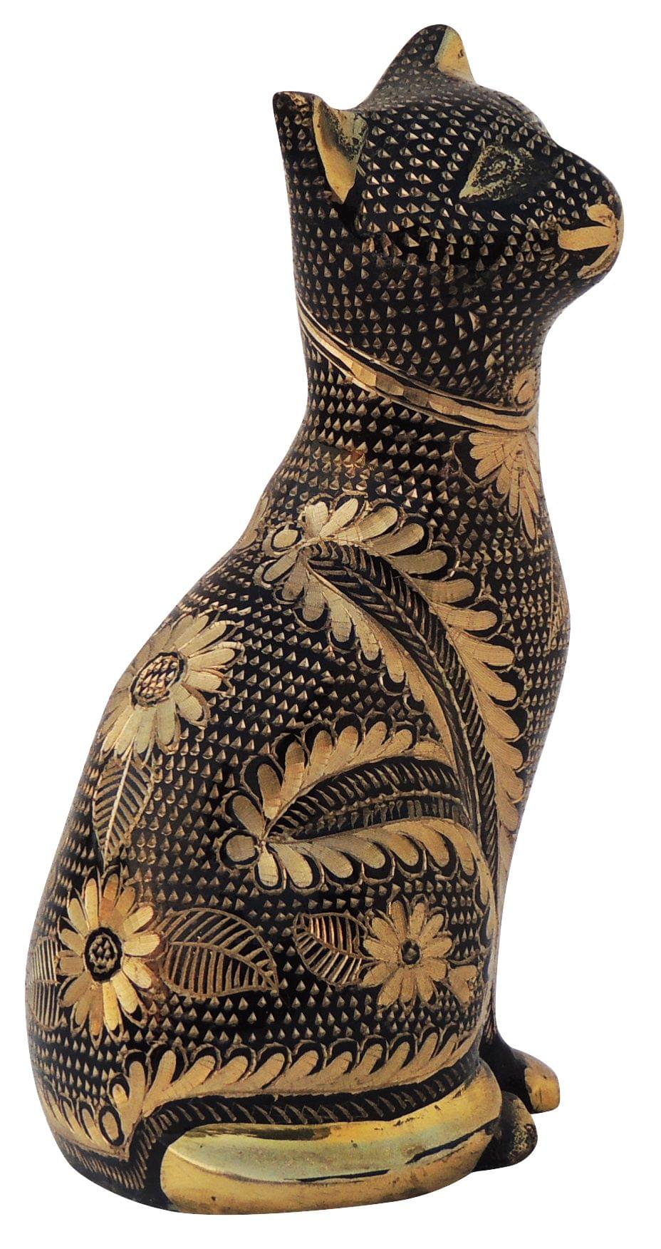 Brass Table Decor Cat - 3*2.5*6* Inch