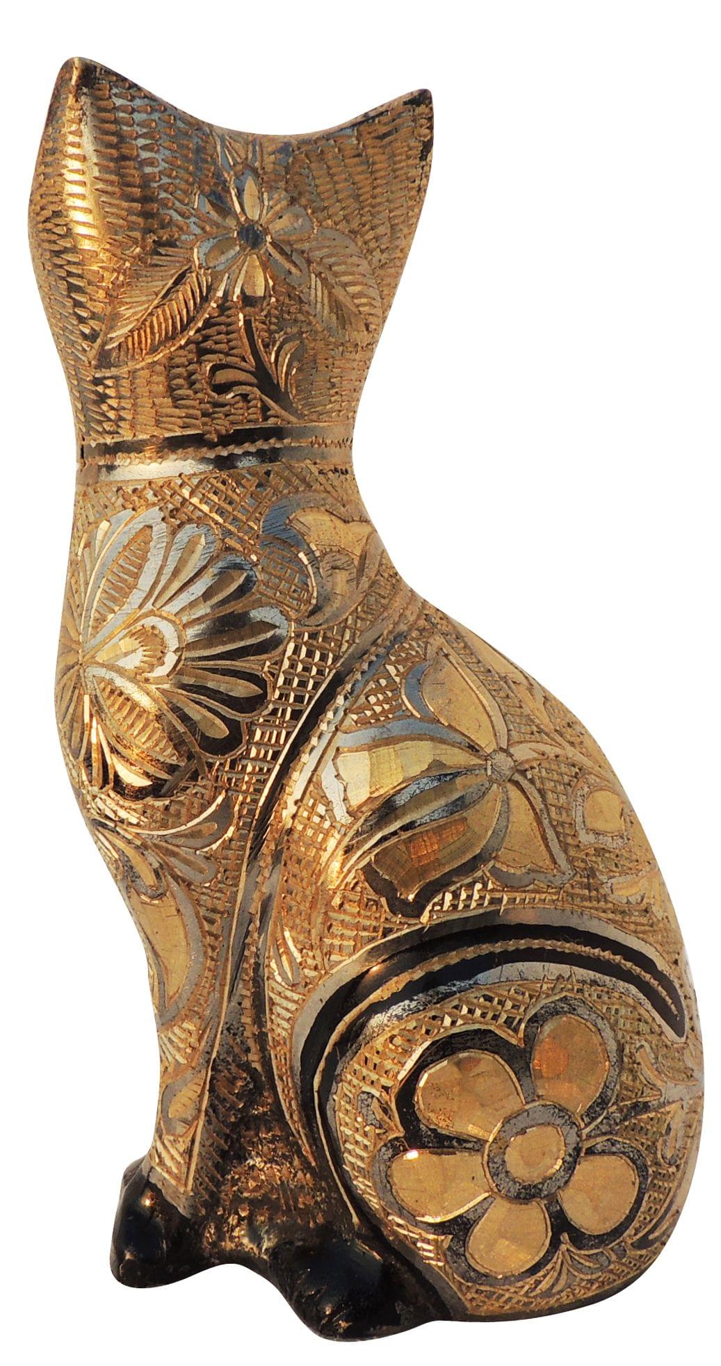 Brass Table Decor Cat — 6"