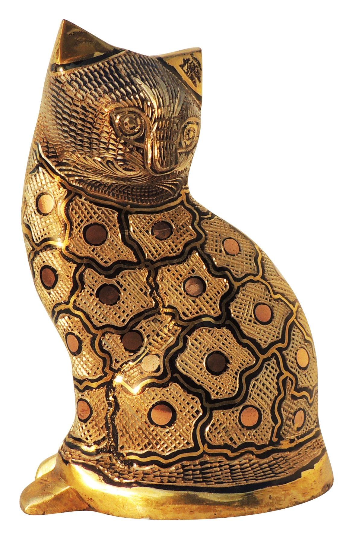 Brass Table Decor Cat - 4.5*2.5*6* Inch