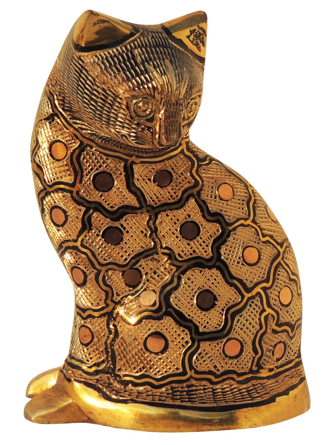 Brass Table Decor Cat - 4.5*2.5*6* Inch