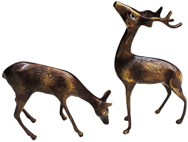 Brass Deer Pair — 9.2"