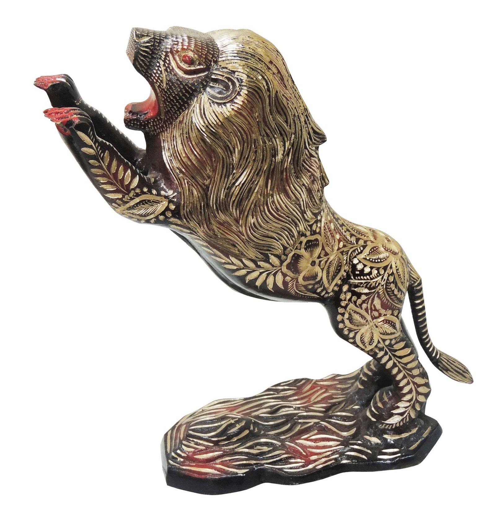 Brass Jumping Lion — 11.5"