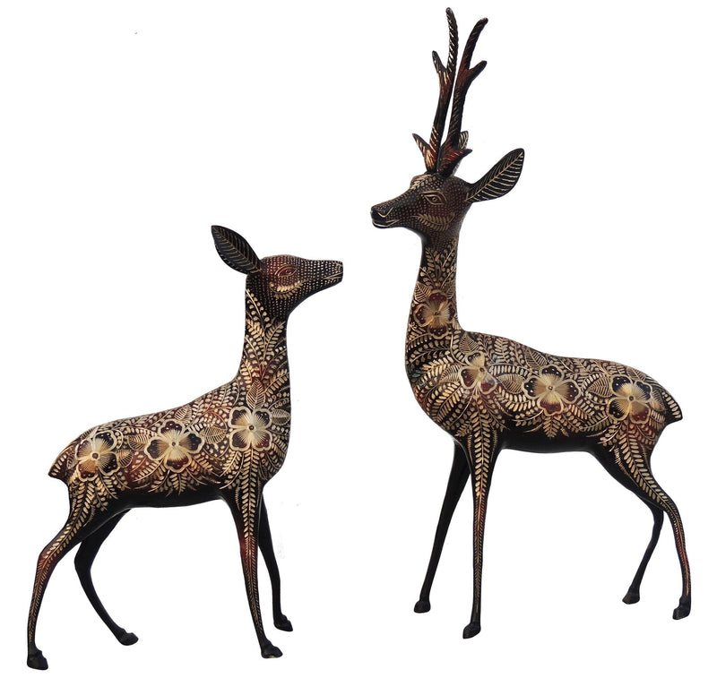 Brass Deer Pair — 21"