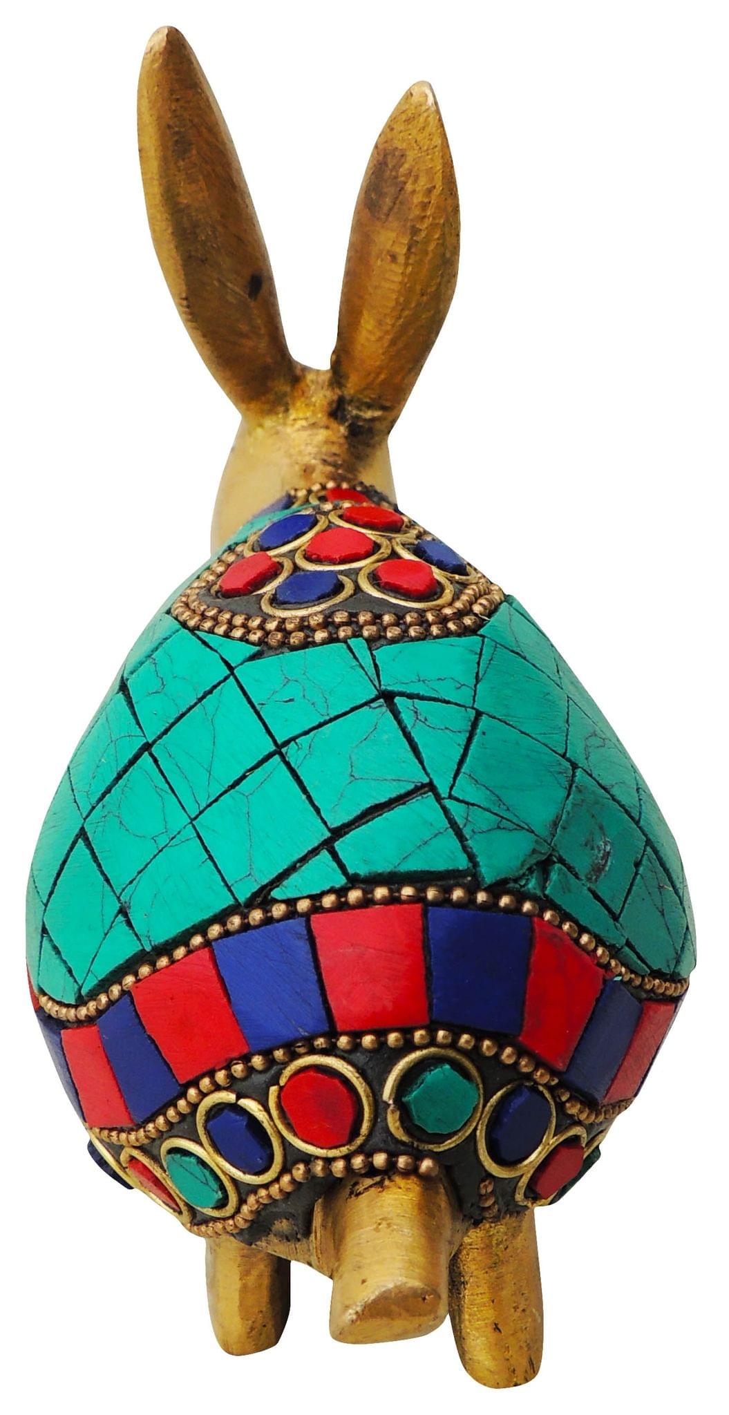 Brass Rabbit Stone — 5"