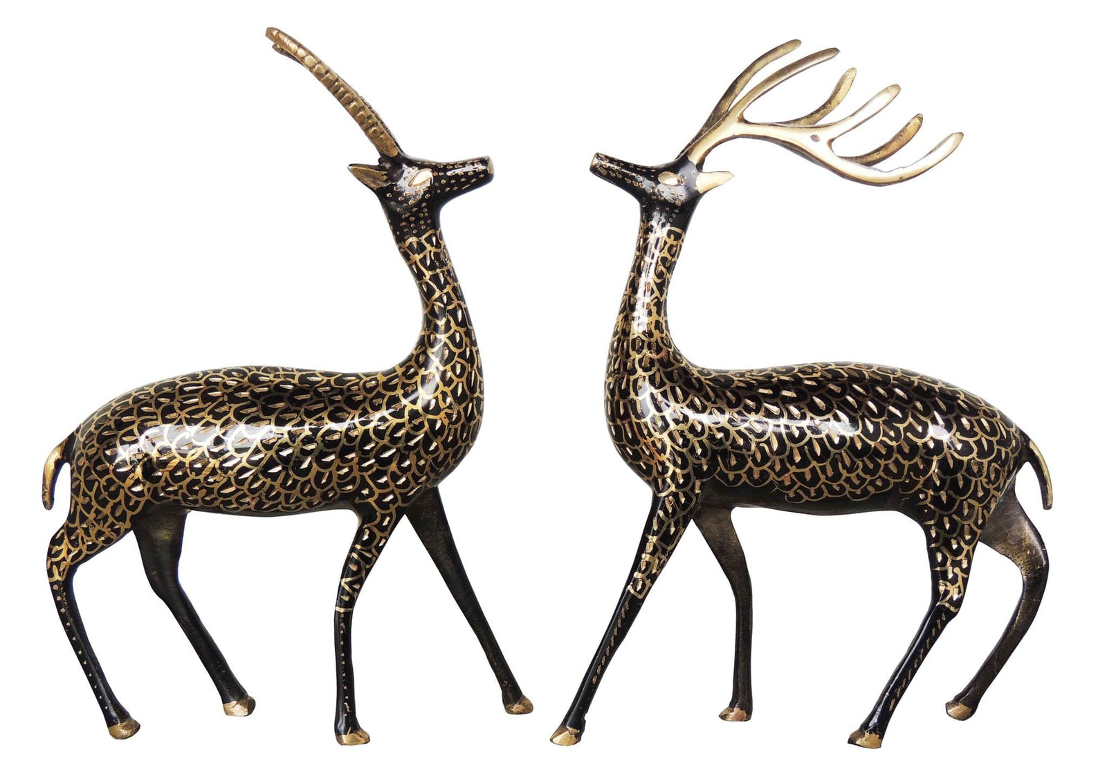Brass Deer Pair Finish — 9"
