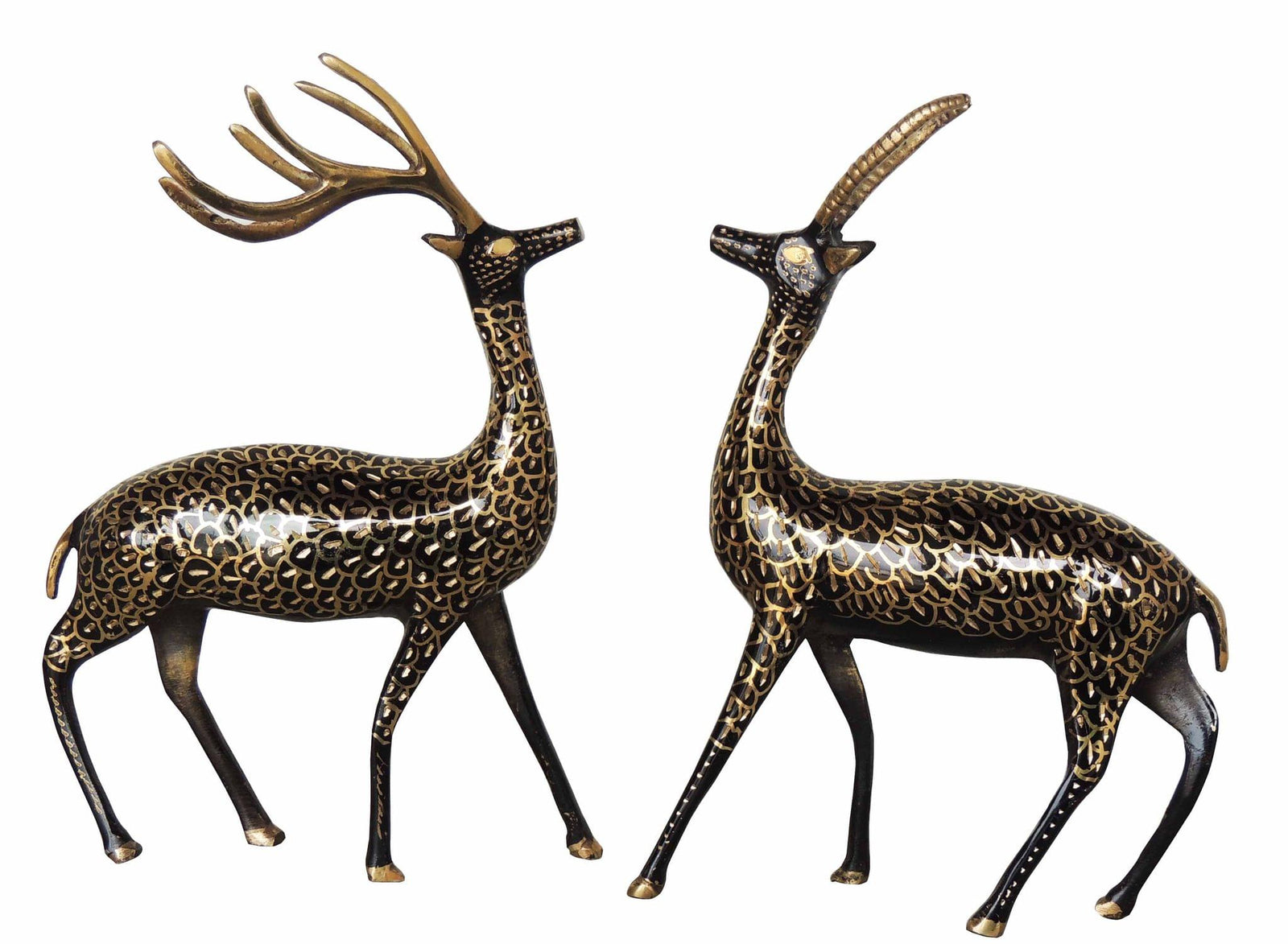 Brass Deer Pair Finish — 9"