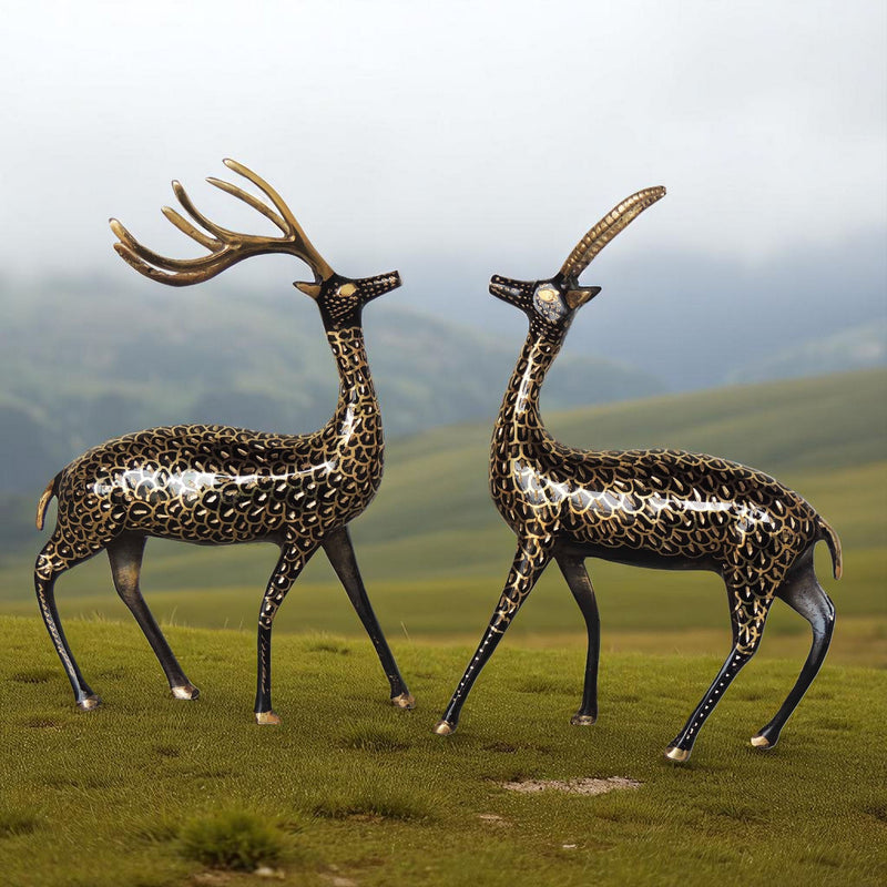 Brass Deer Pair Finish — 9"