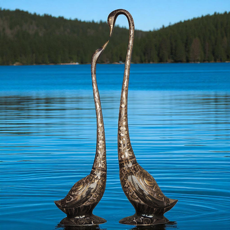 Brass Duck Pair , Medium — 30.7"