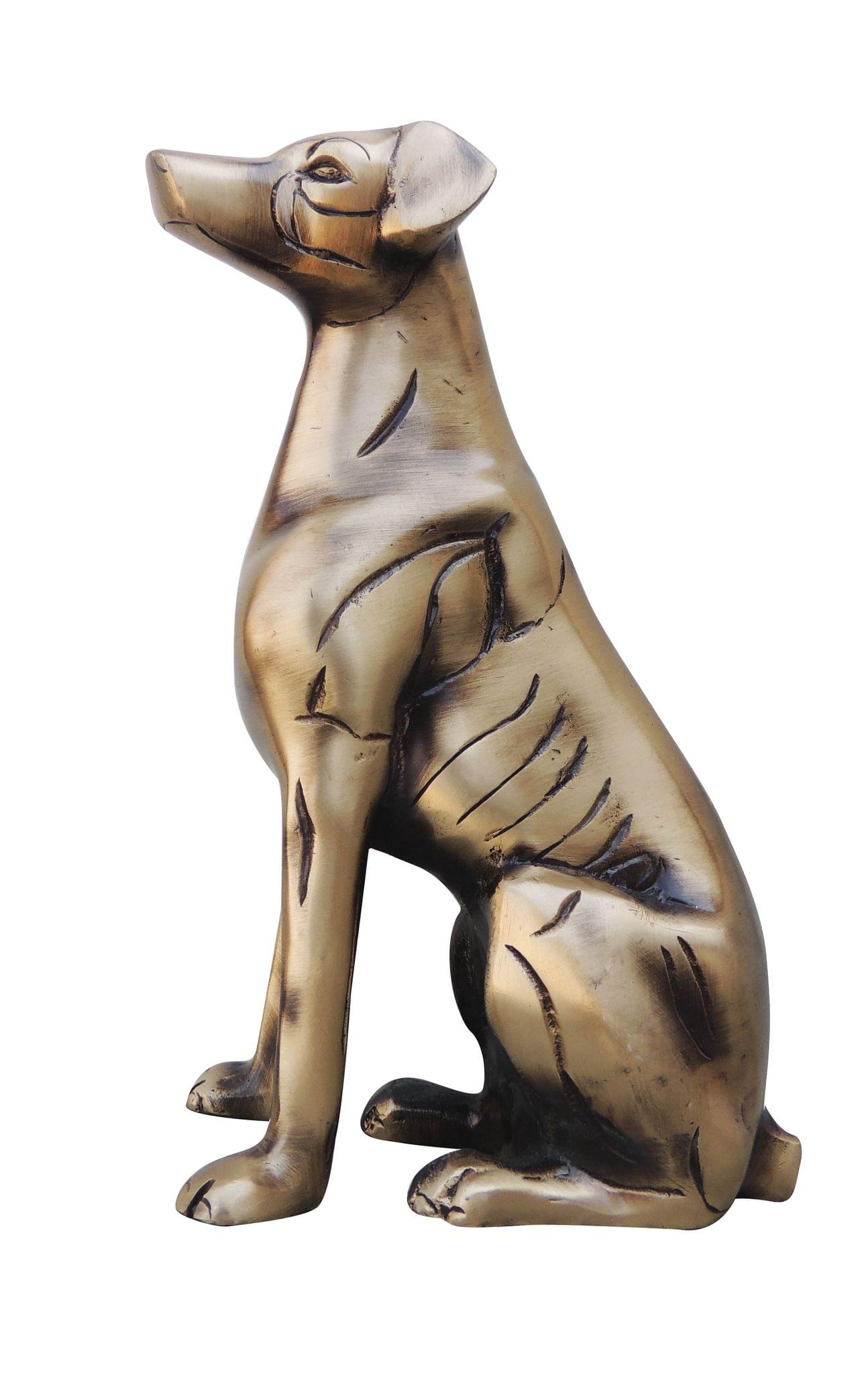 Brass Sitting Dog — 7.3"