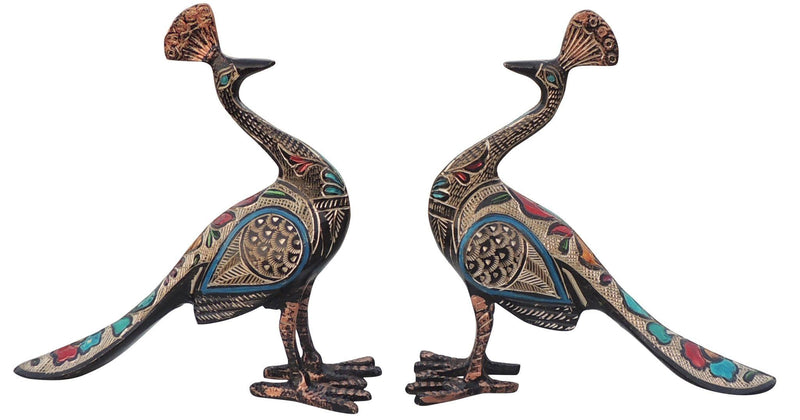 Brass Decor Peacock Pair — 7.5"