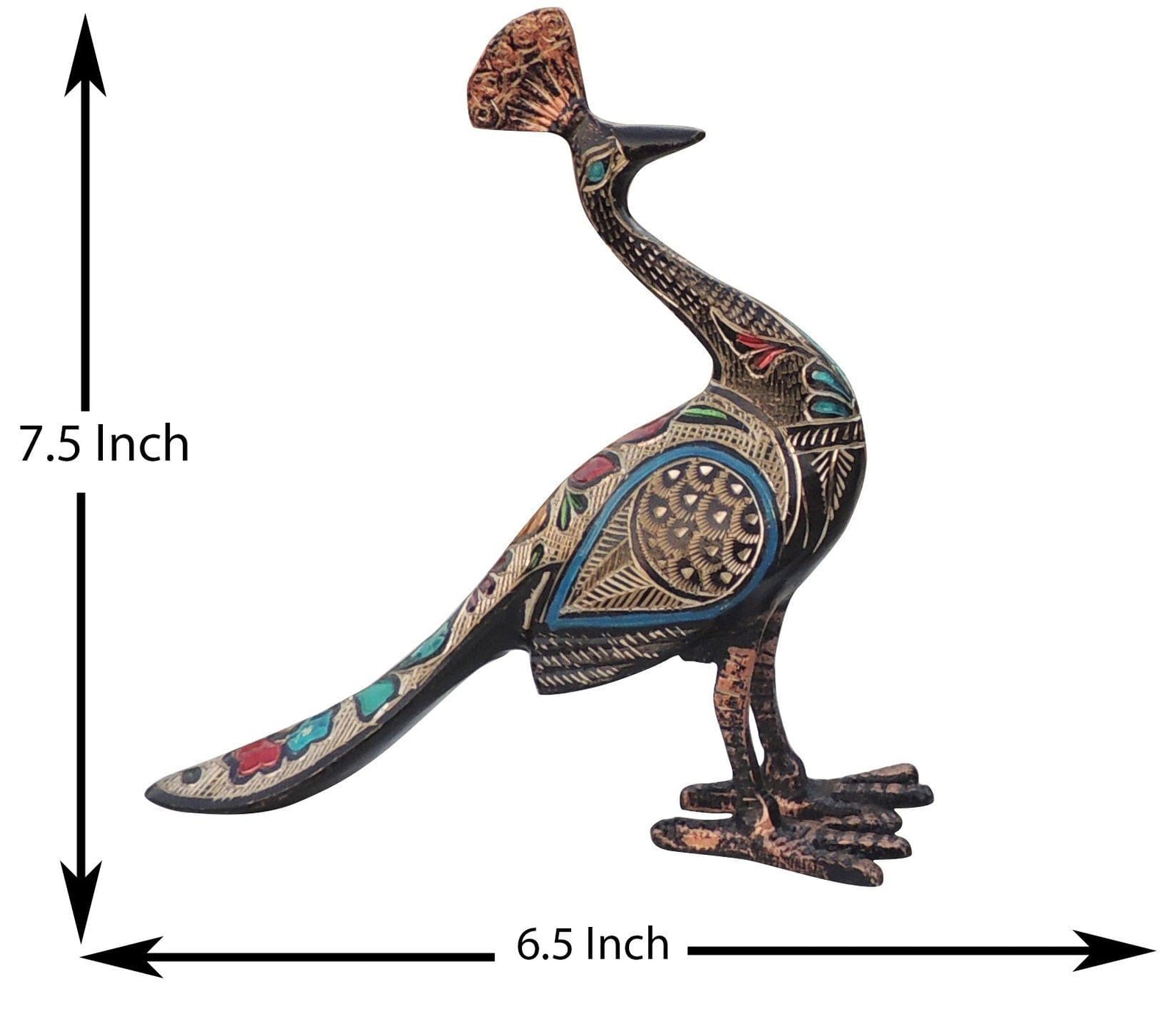 Brass Decor Peacock Pair — 7.5"