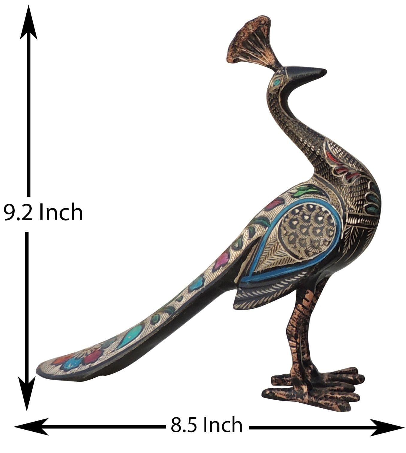 Brass Decor Peacock Pair — 9.2"