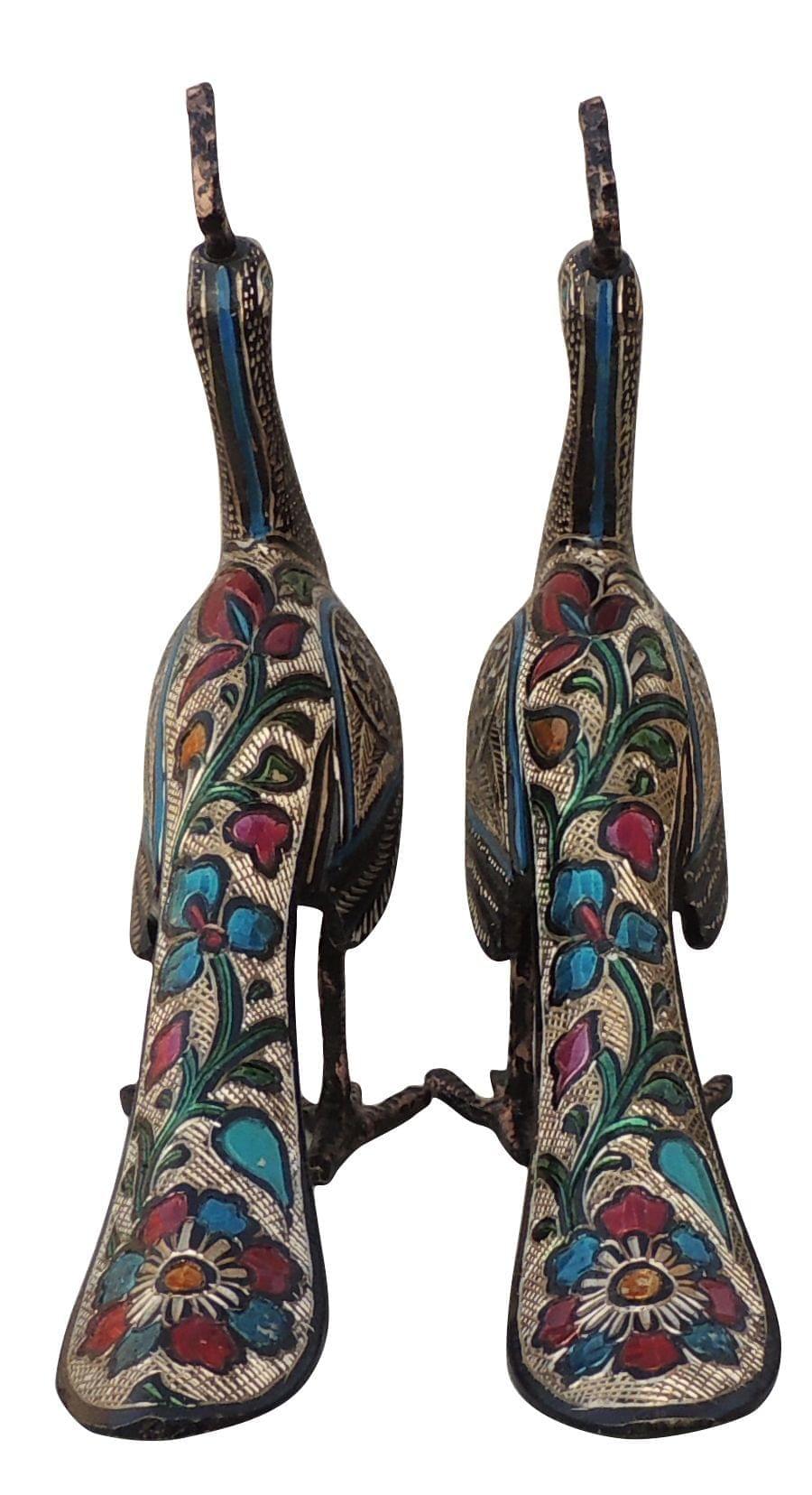 Brass Decor Peacock Pair — 9.2"