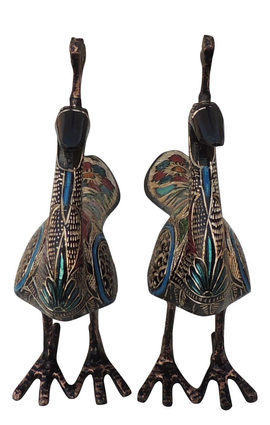 Brass Decor Peacock Pair — 9.2"