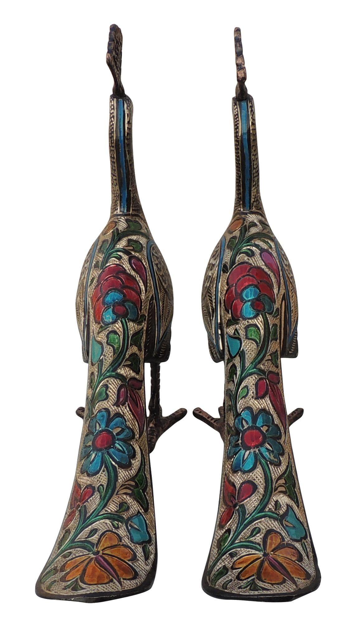 Brass Decor Peacock Pair — 10.5"
