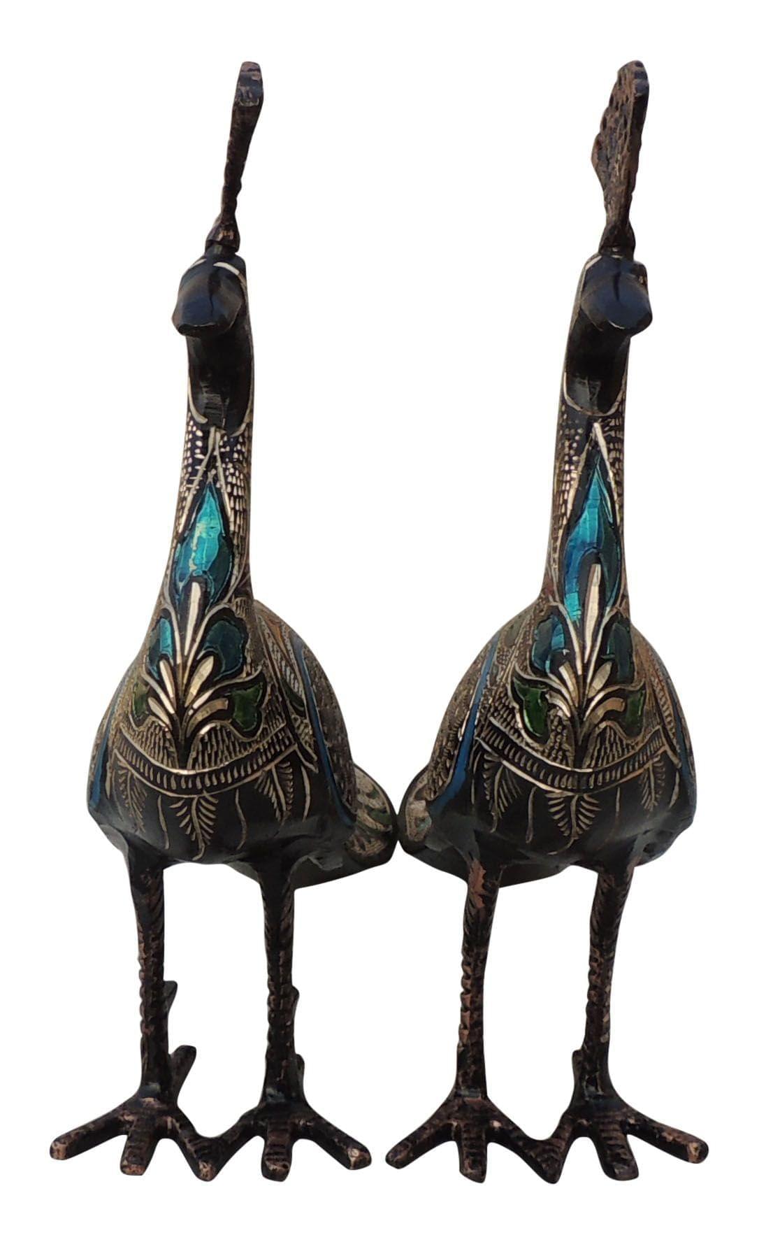 Brass Decor Peacock Pair — 10.5"