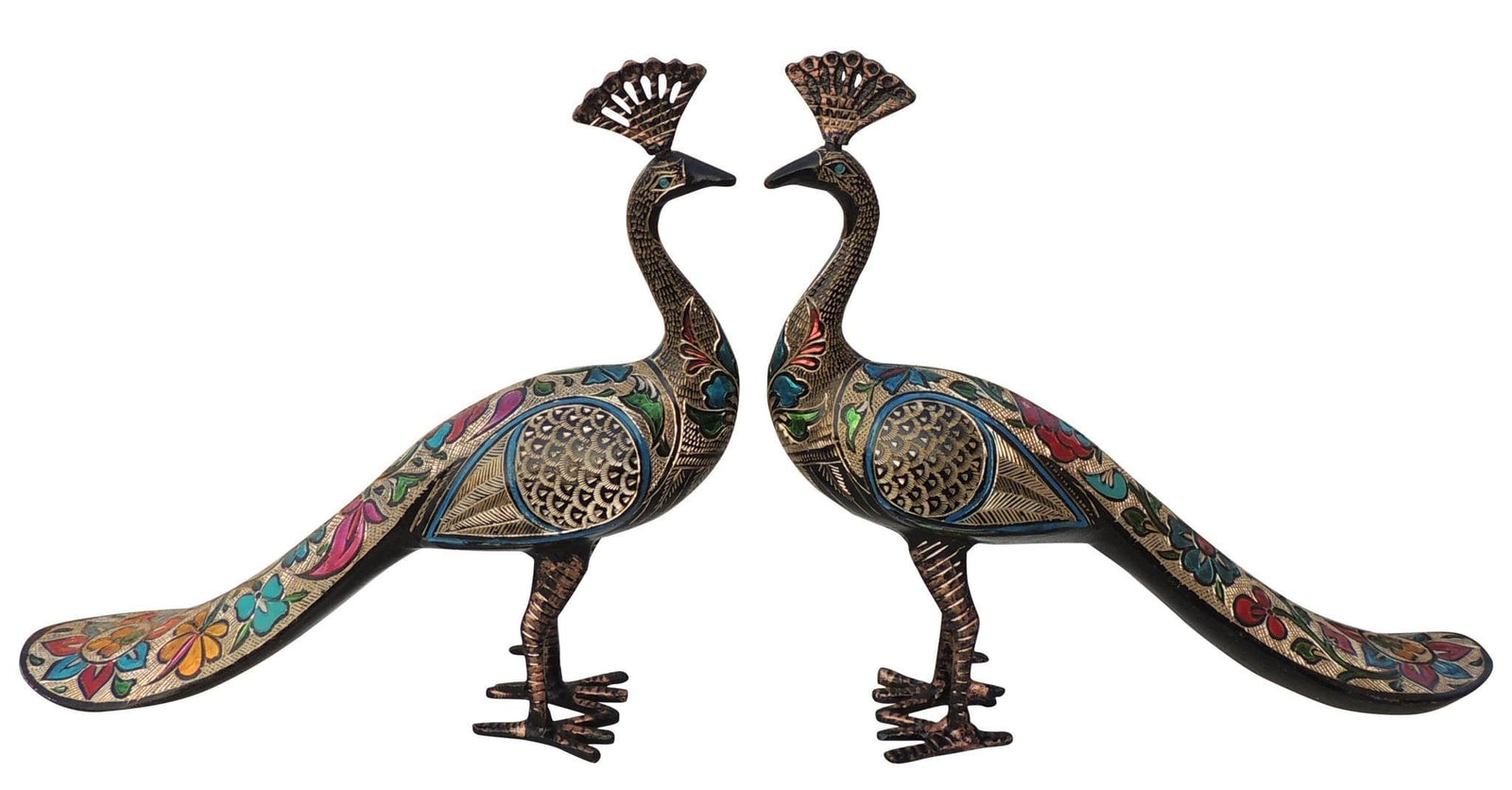 Brass Decor Peacock Pair — 13"