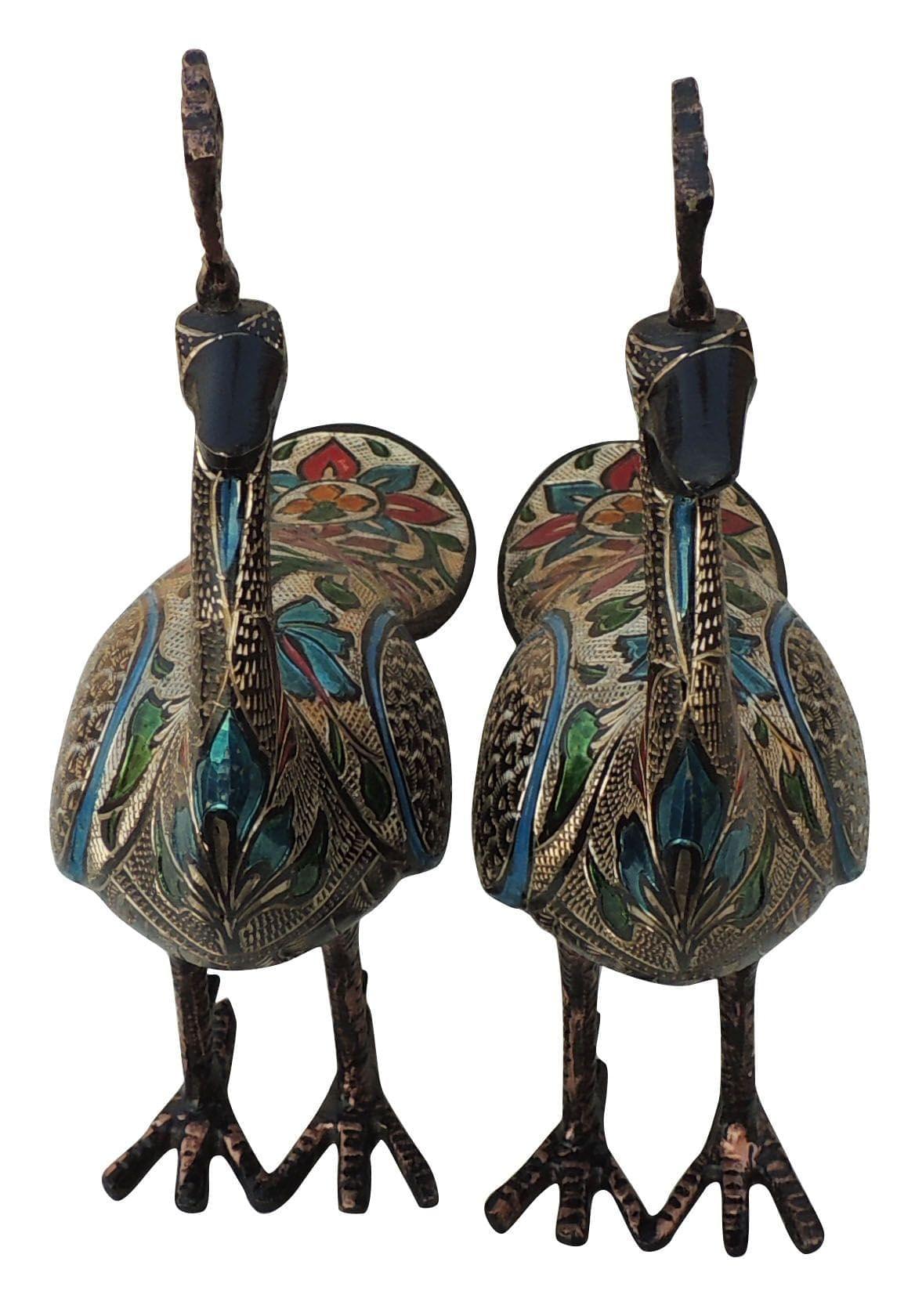 Brass Decor Peacock Pair — 13"