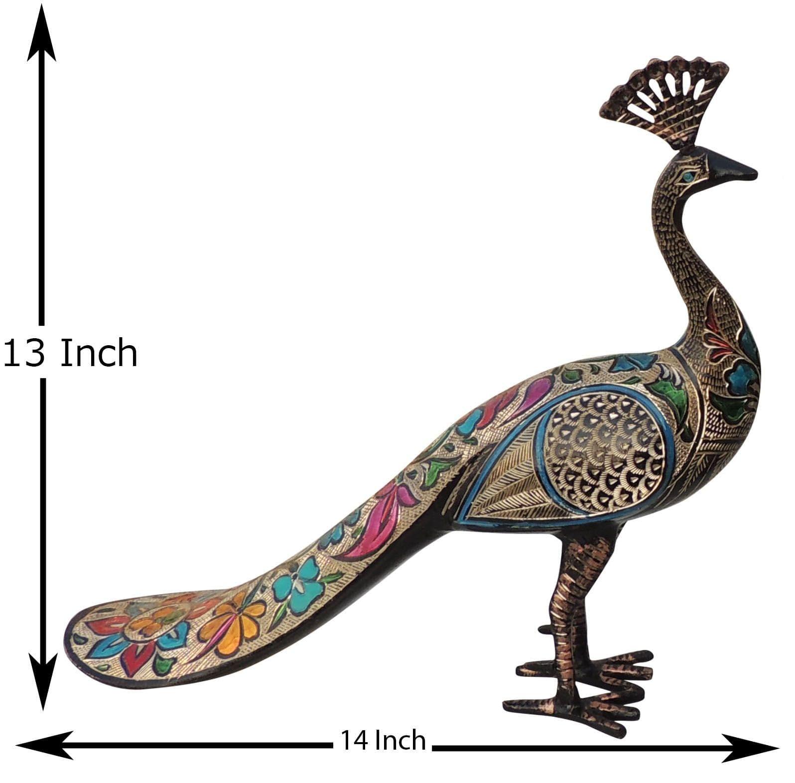 Brass Decor Peacock Pair — 13"