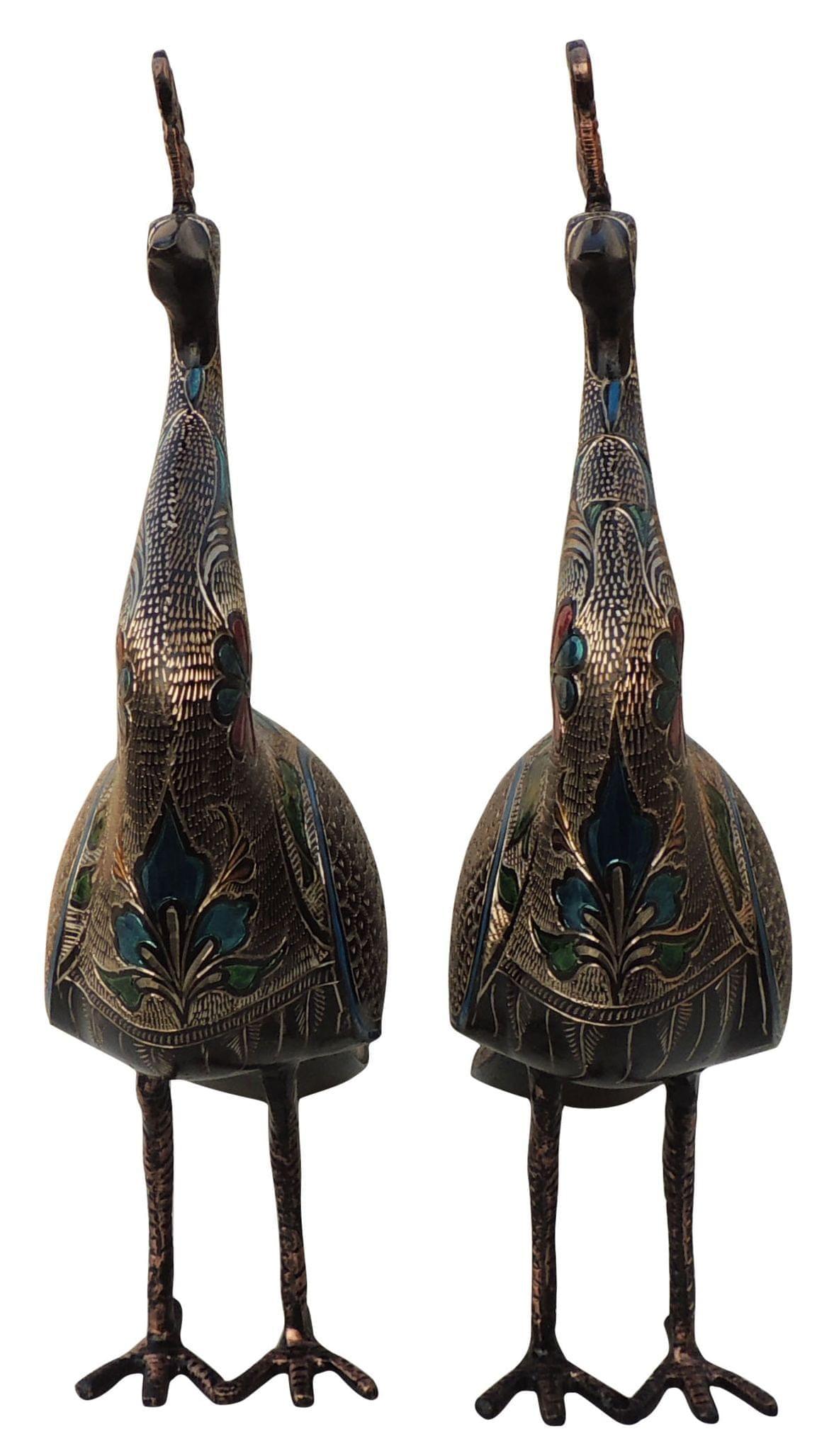 Brass Decor Peacock Pair — 16.5"