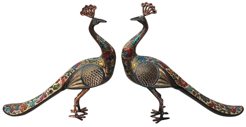 Brass Decor Peacock Pair — 17.5"