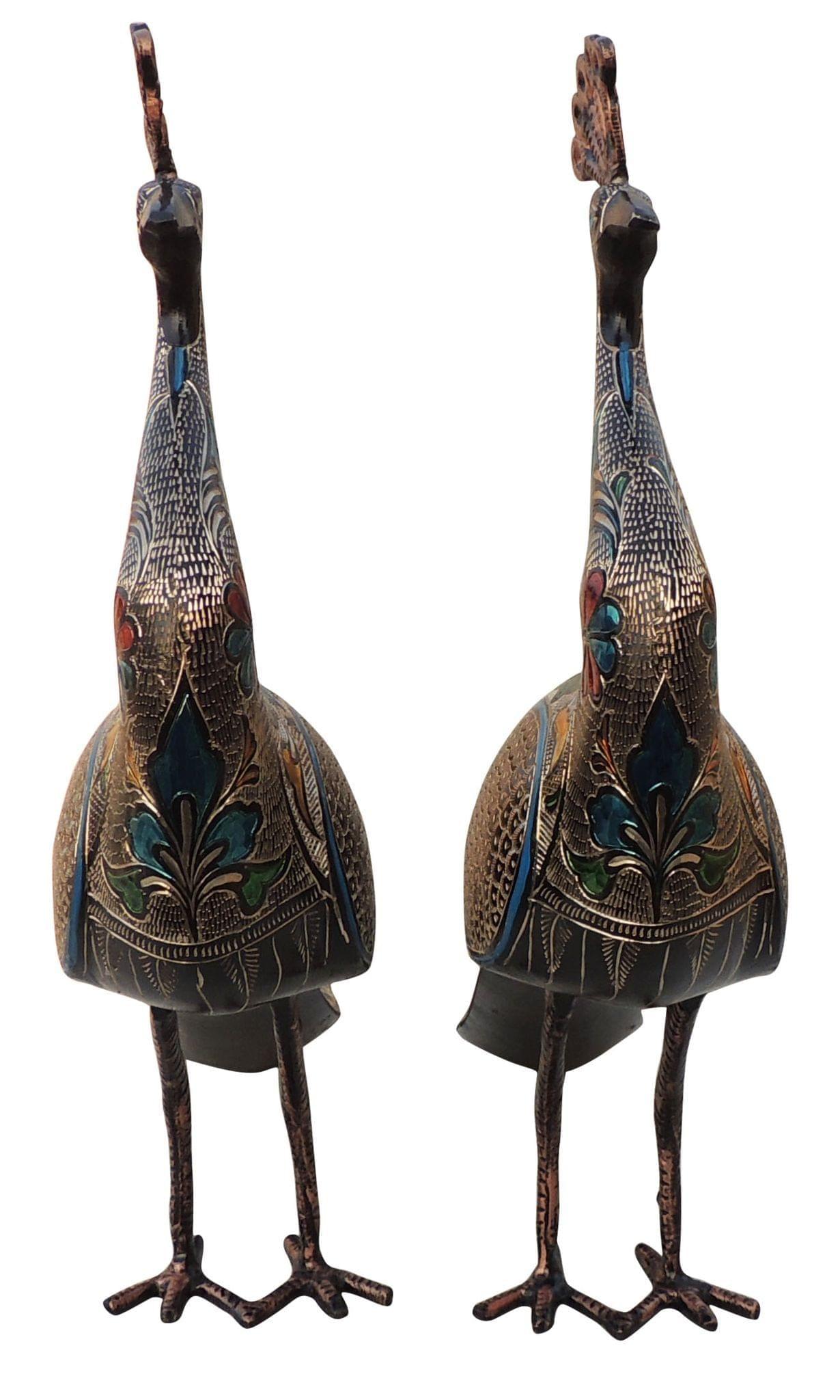 Brass Decor Peacock Pair — 17.5"