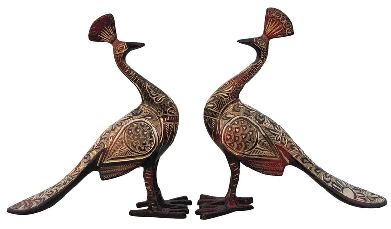 Brass Decor Peacock Pair — 7.5"