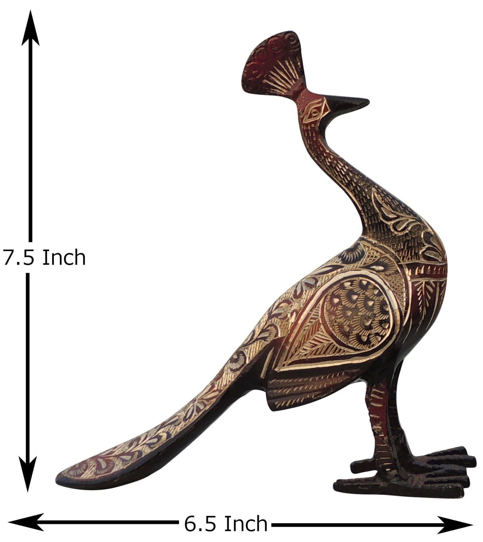 Brass Decor Peacock Pair — 7.5"