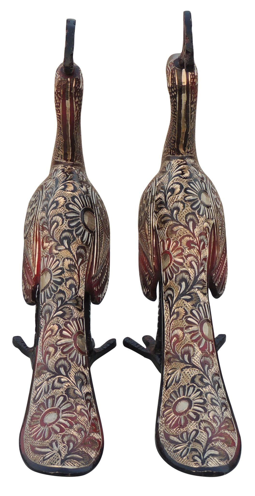 Brass Peacock Pair — 9.2"