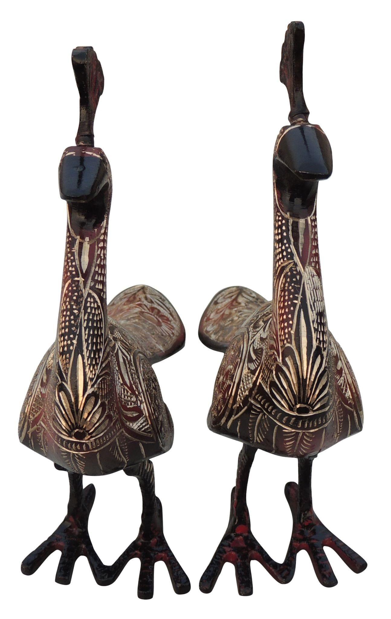 Brass Peacock Pair — 9.2"
