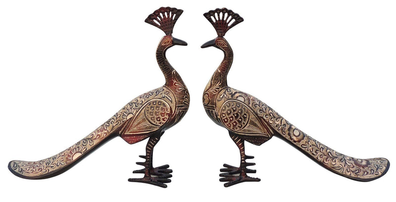 Brass Peacock Pair — 10.5"