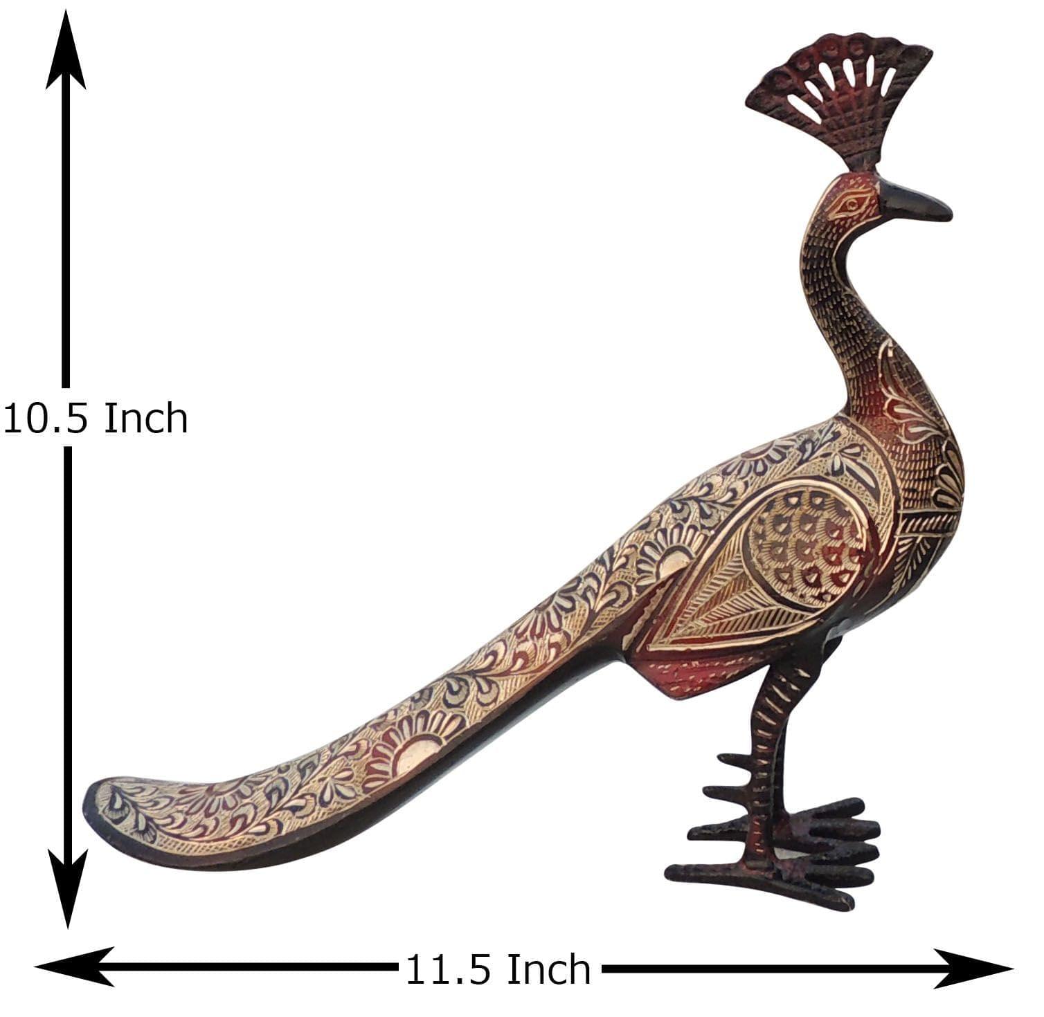 Brass Peacock Pair — 10.5"