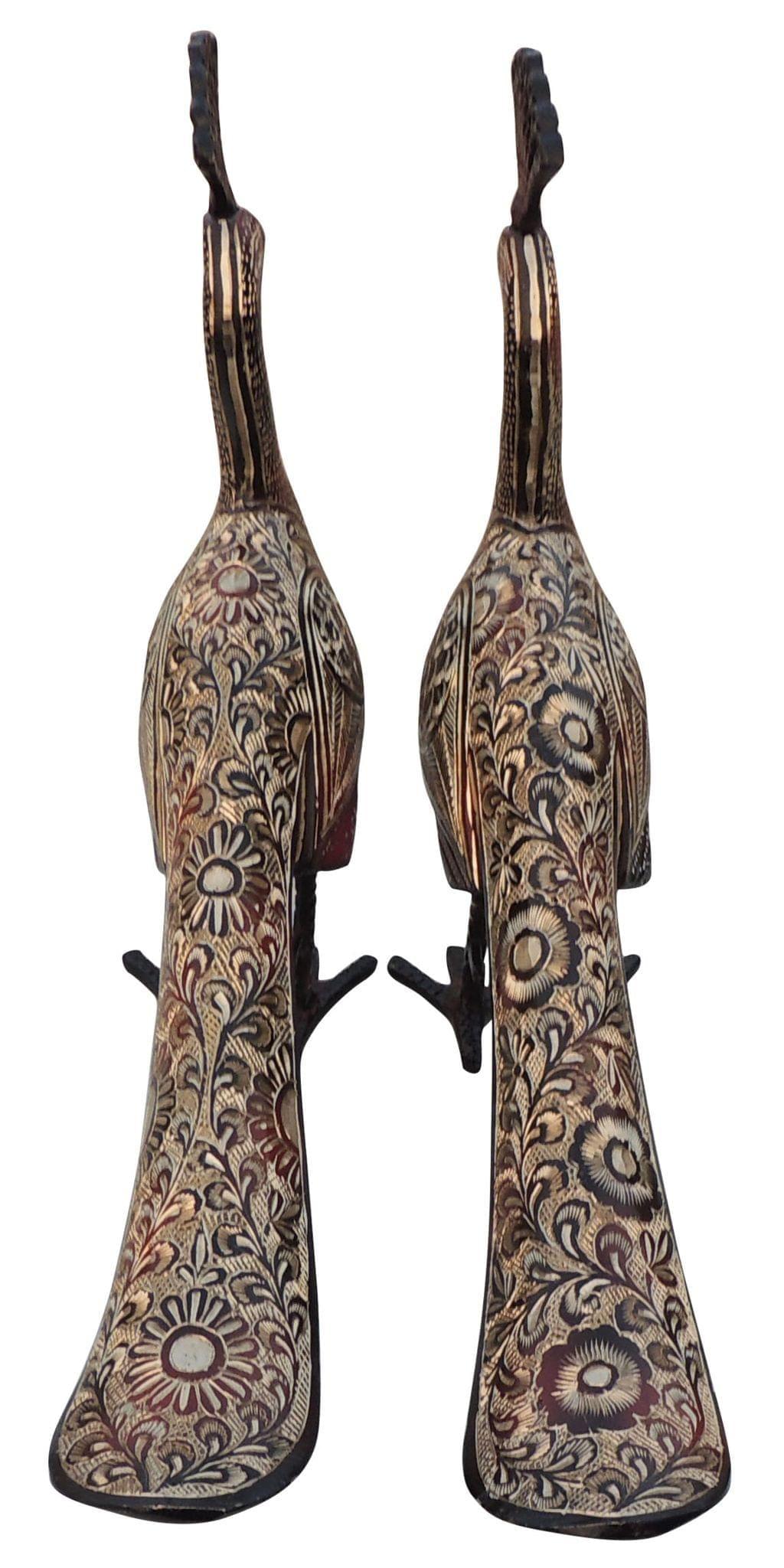 Brass Peacock Pair — 10.5"