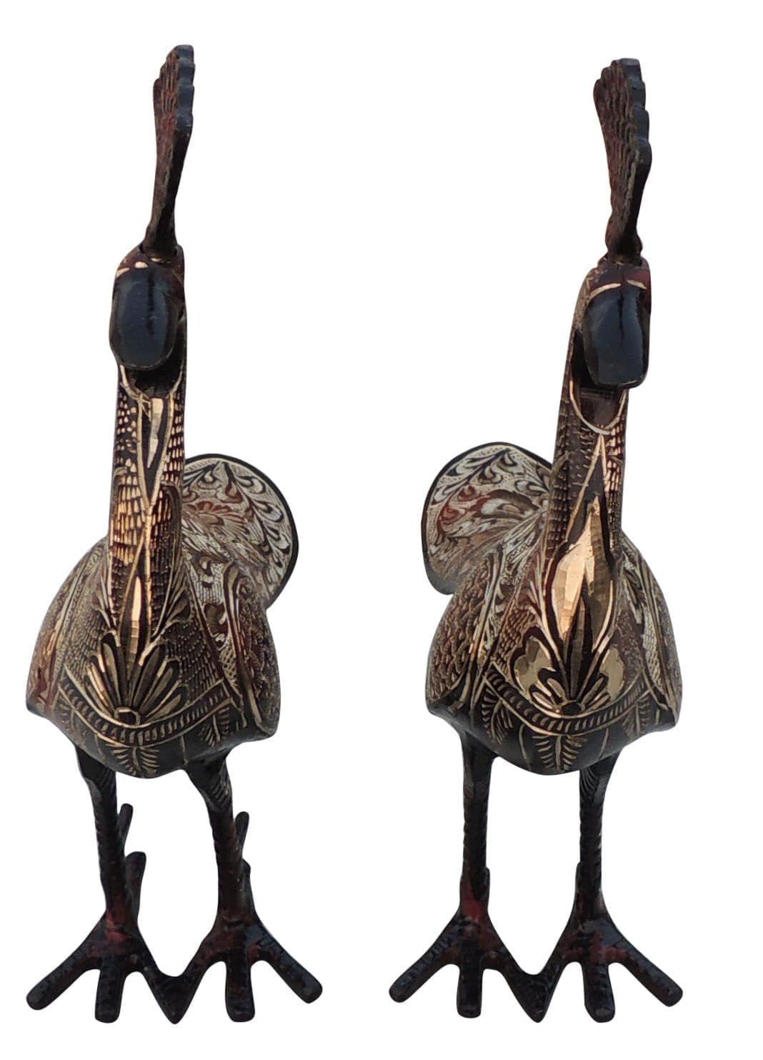 Brass Peacock Pair — 10.5"
