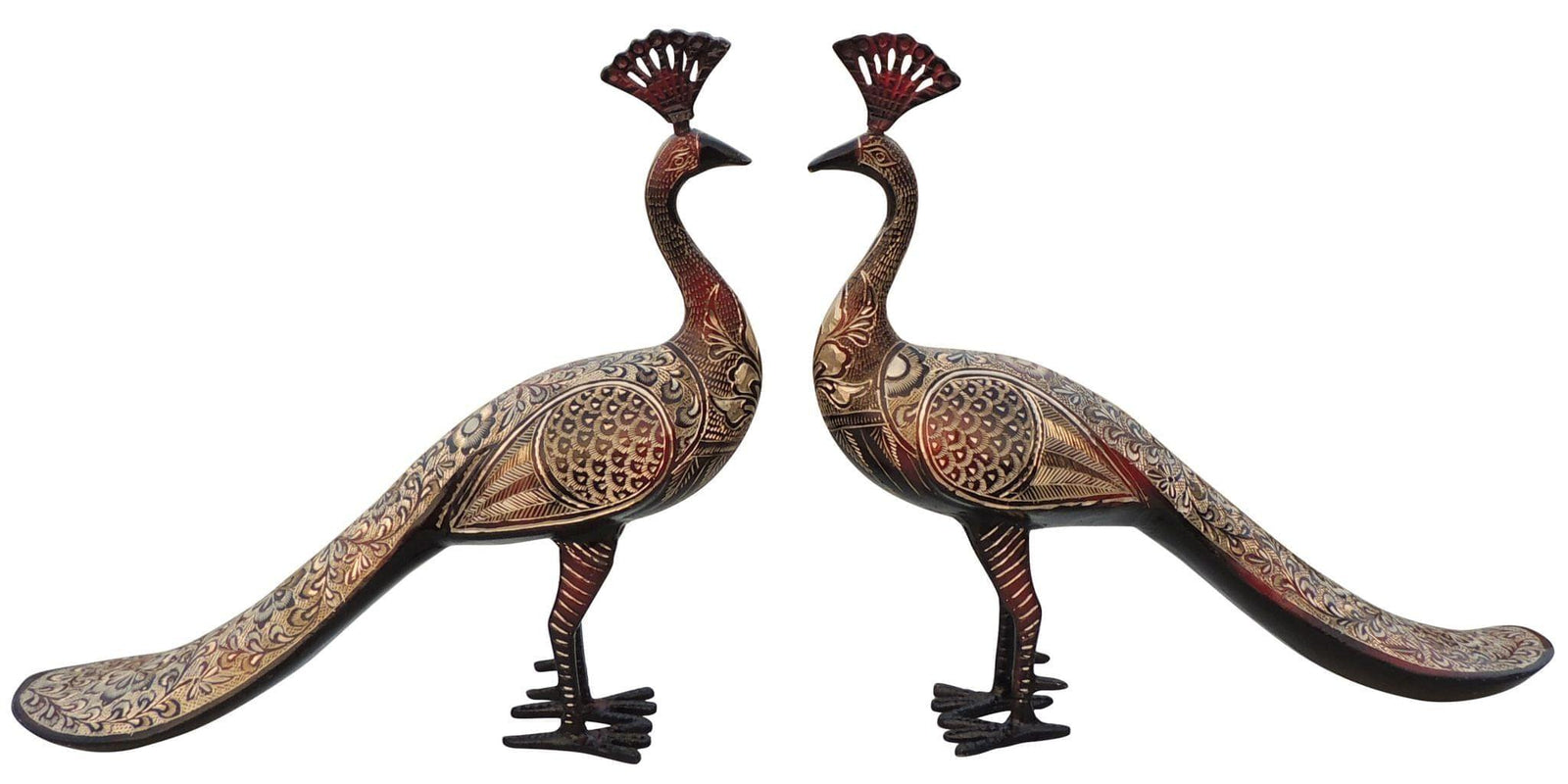 Brass Peacock Pair — 13"
