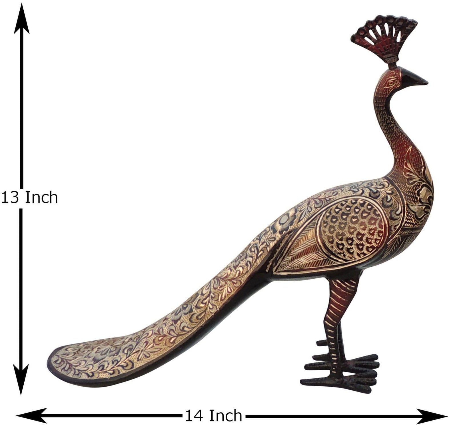 Brass Peacock Pair — 13"