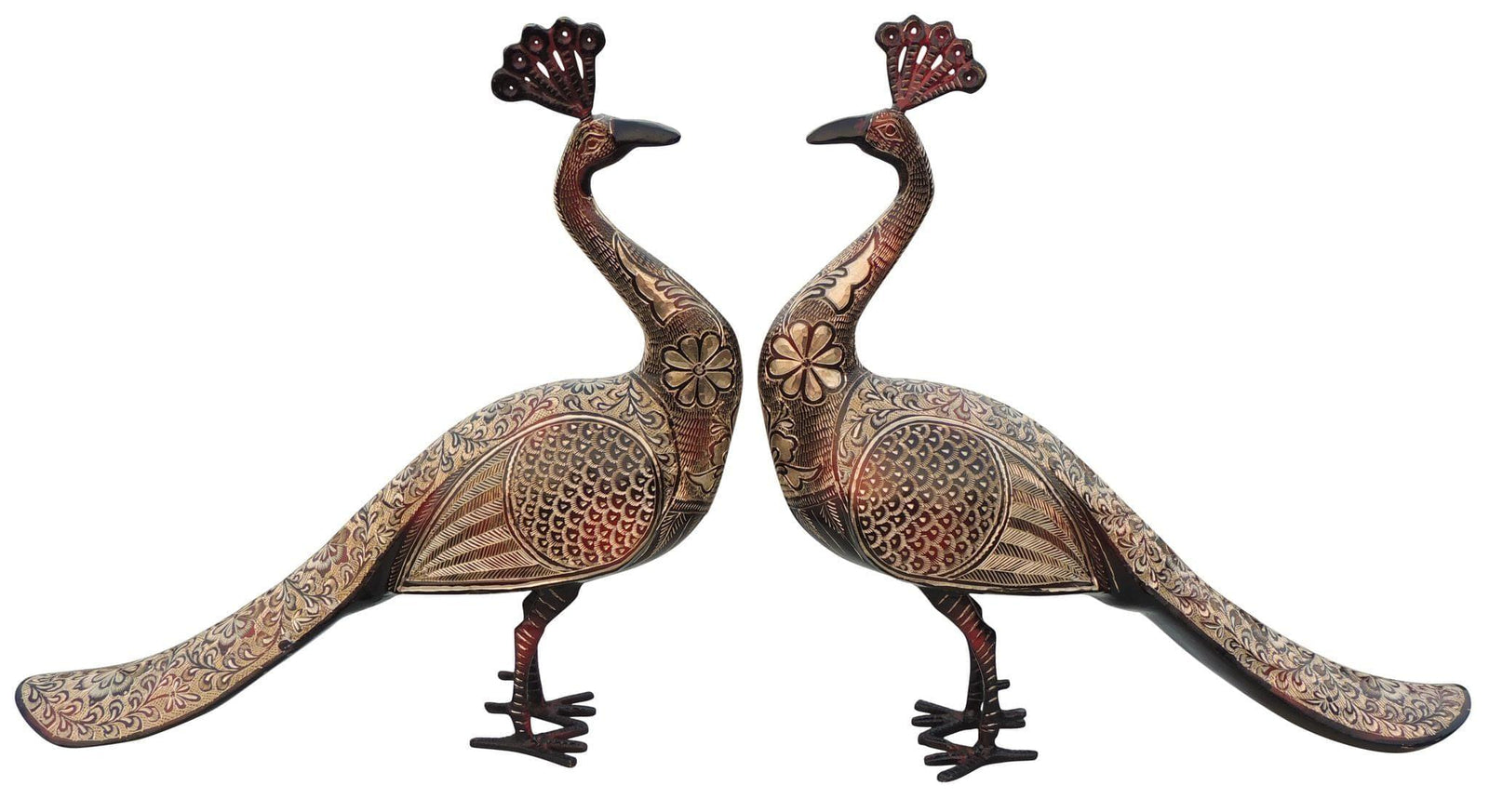 Brass Peacock Pair — 16.5"