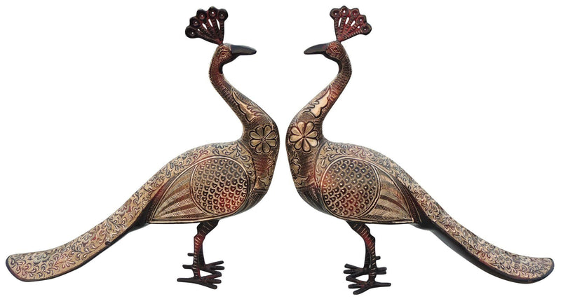 Brass Peacock Pair — 16.5"