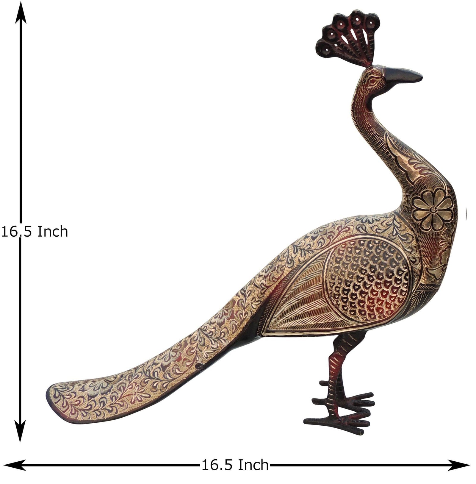 Brass Peacock Pair — 16.5"