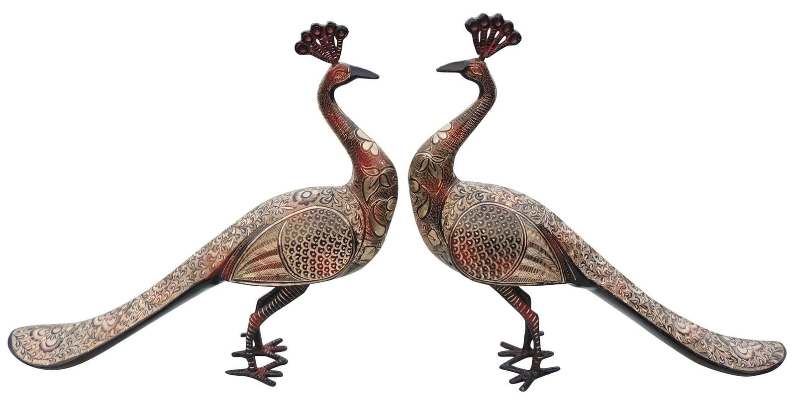 Brass Peacock Pair — 17.5"