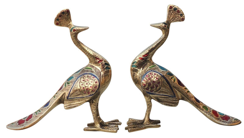 Brass Peacock Pair — 7.2"