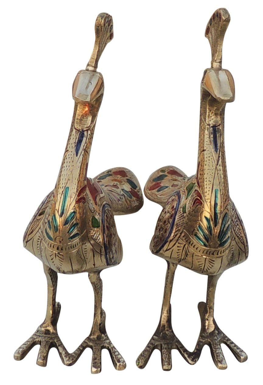 Brass Peacock Pair — 9.2"