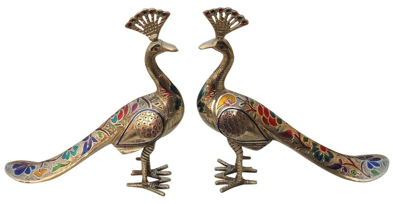 Brass Peacock Pair — 10.5"