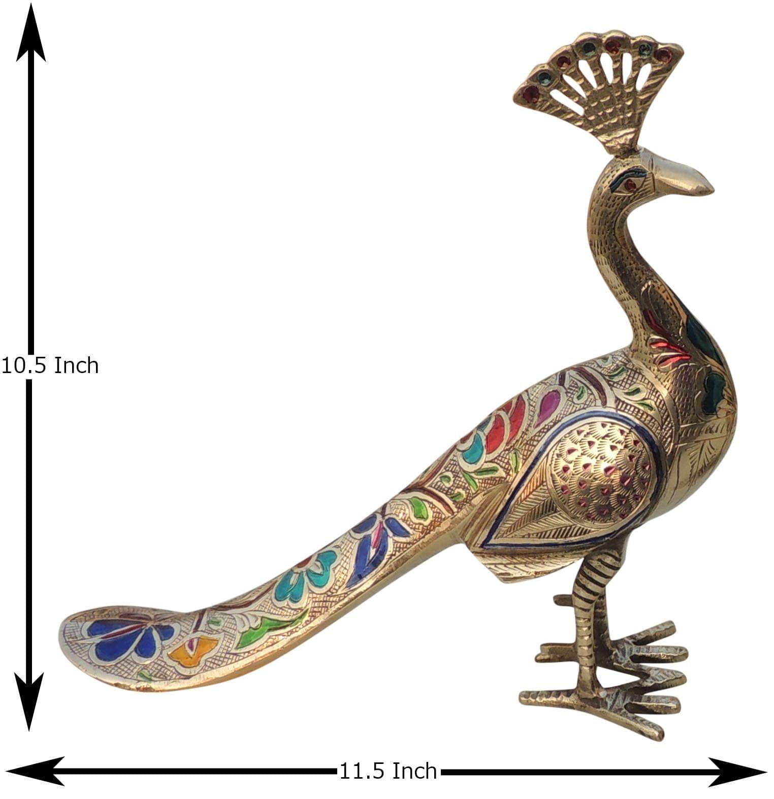 Brass Peacock Pair — 10.5"